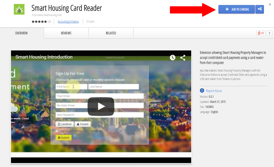 Credit Card Reader Chrome Extension